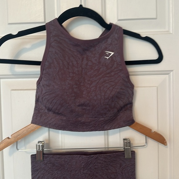 GYMSHARK ADAPT ANIMAL SEAMLESS LEGGINGS BRA SET PURPLE XS - Picture 4 of 8